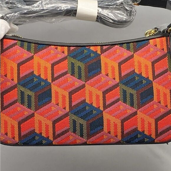 MCM Cubic Monogram Jacquard & Leather Crossbody - Picture 9 of 15